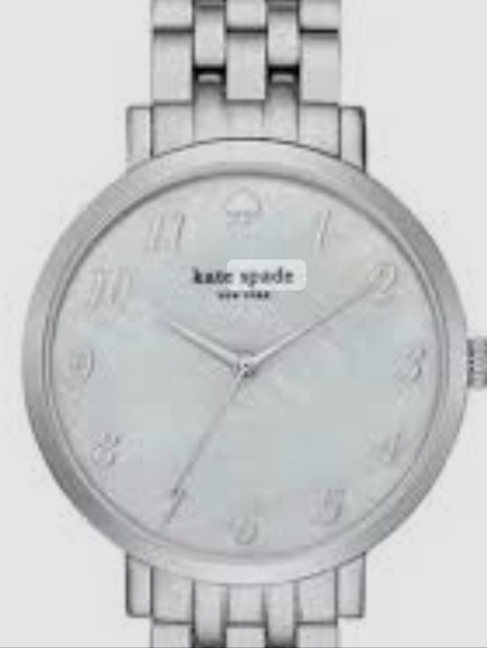 KATE SPADE silver-tone Stainless Steel COOPER Watch WITH PEARL FACE
